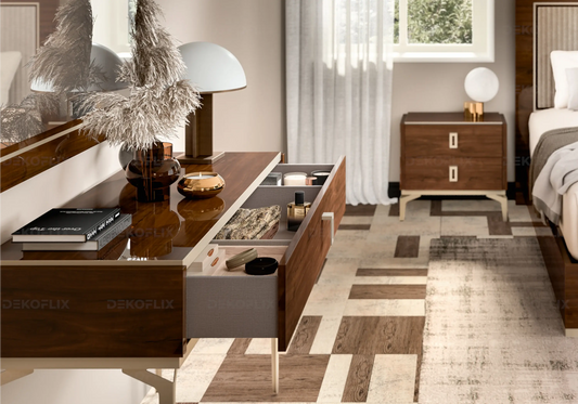 Coiffeuse Bois Noyer Raffinée – Collection Eva DEKOFLIX