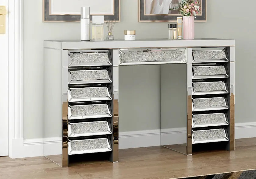 Coiffeuse en miroir et cristaux AVA New Design