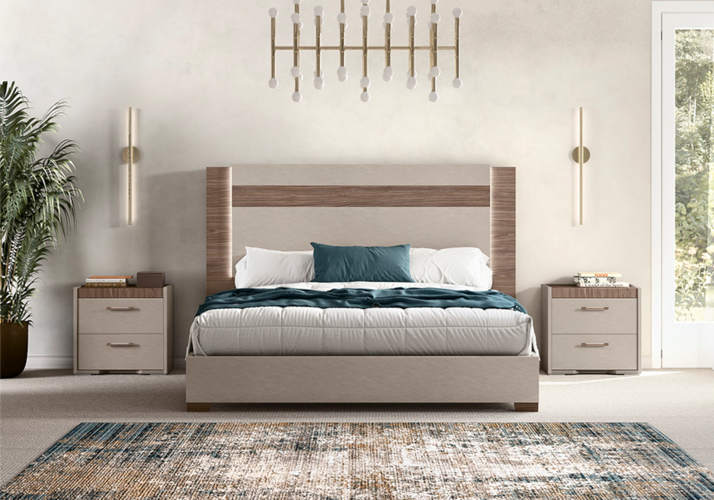 Lit Design avec Éclairage LED – Cadre de Lit Nora