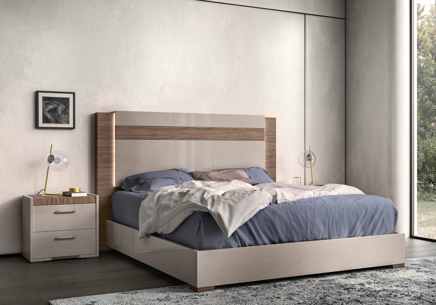 Lit Design avec Éclairage LED – Cadre de Lit Nora