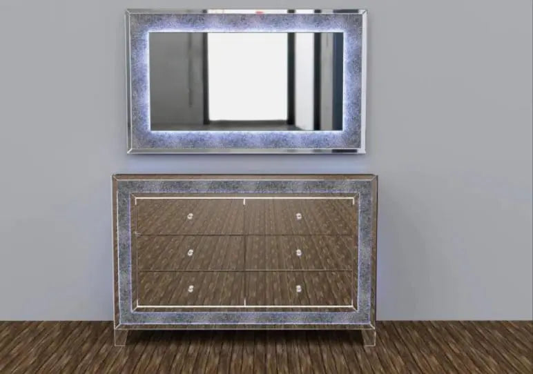 Commode coiffeuse miroir cristaux led AVA New Design