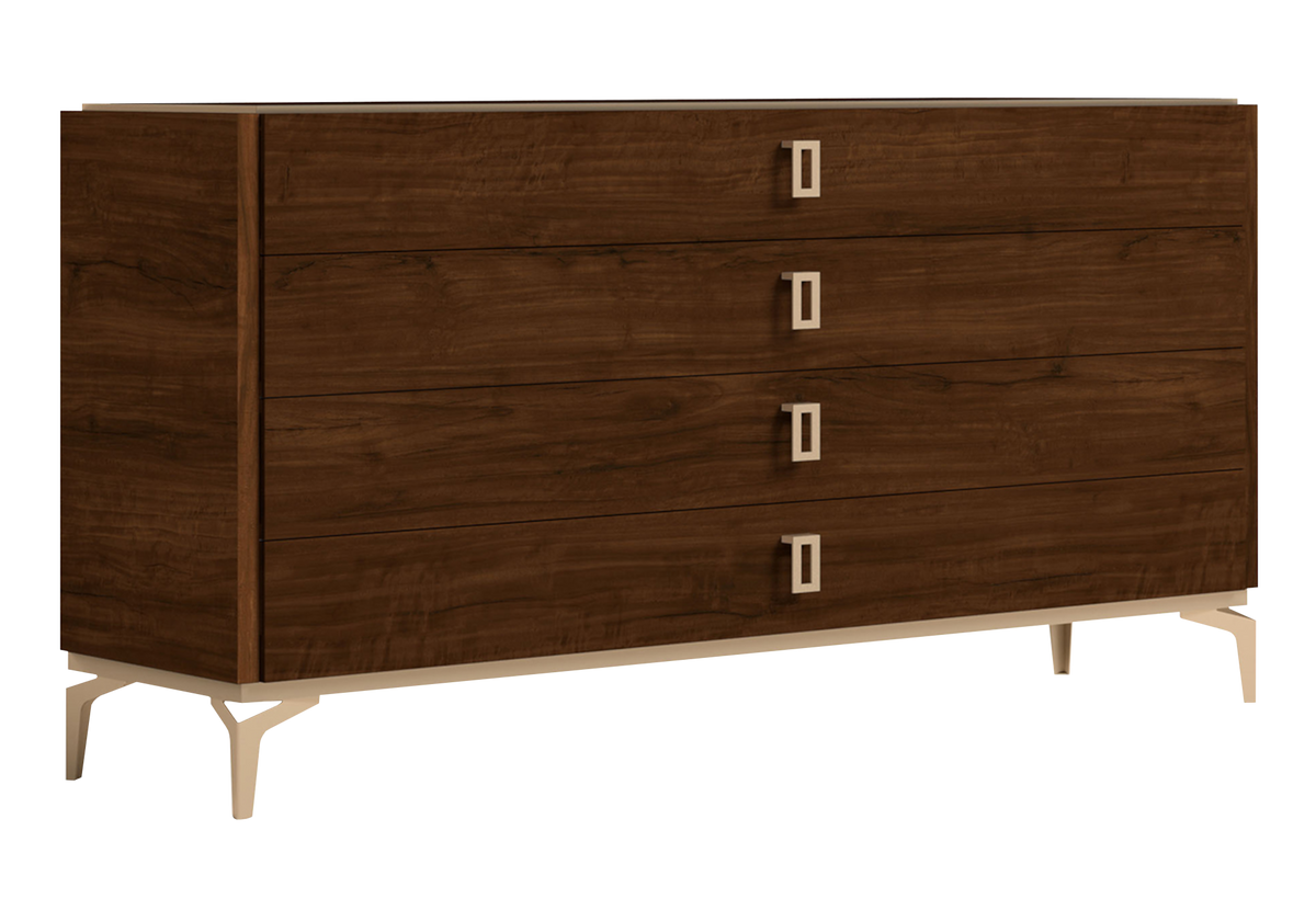 Chambre complète 160x200 noyer laqué – Eva