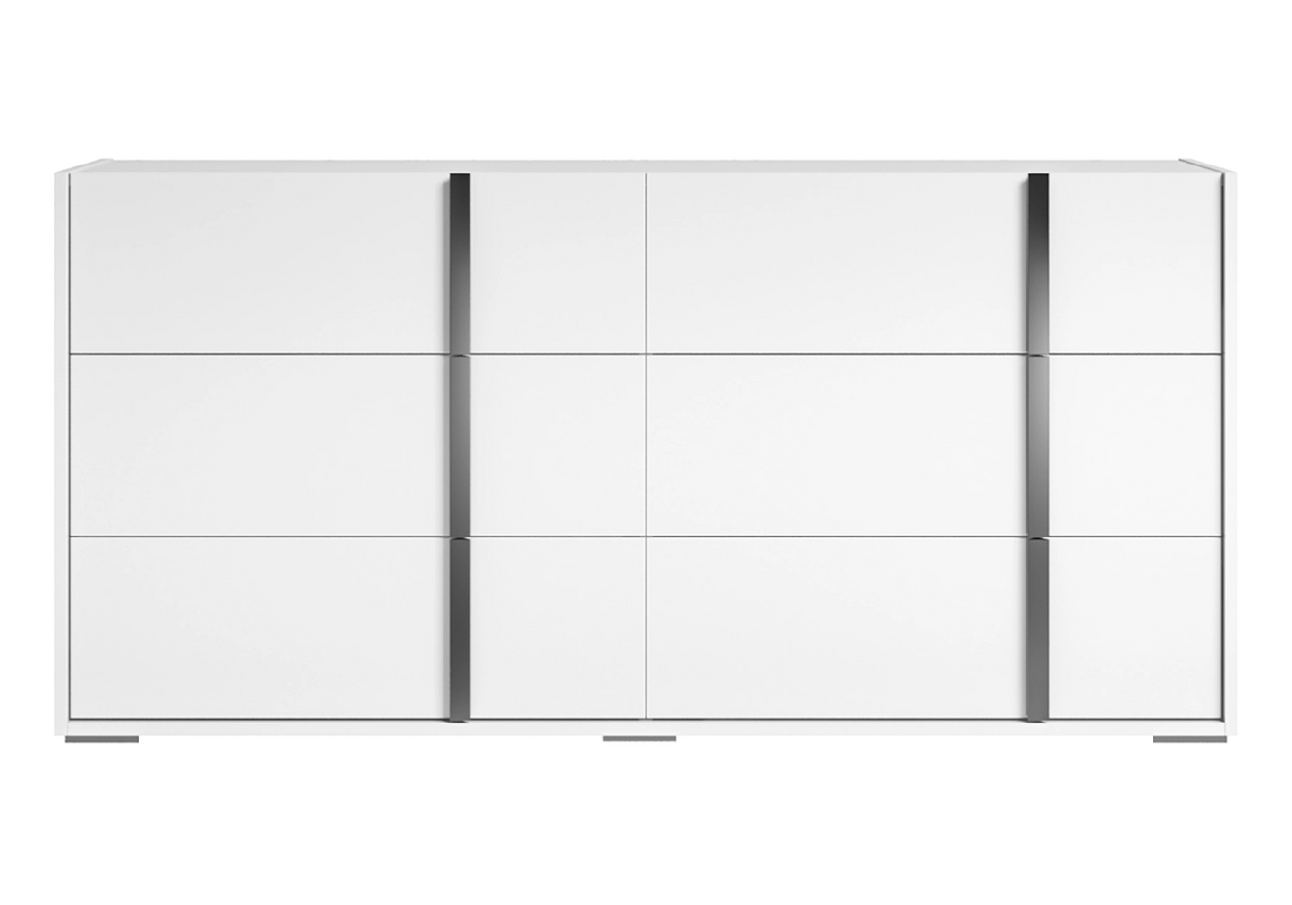 Bianca White – Commode Double 6 Tiroirs - Élégance et Fonctionnalité - DEKOFLIX
