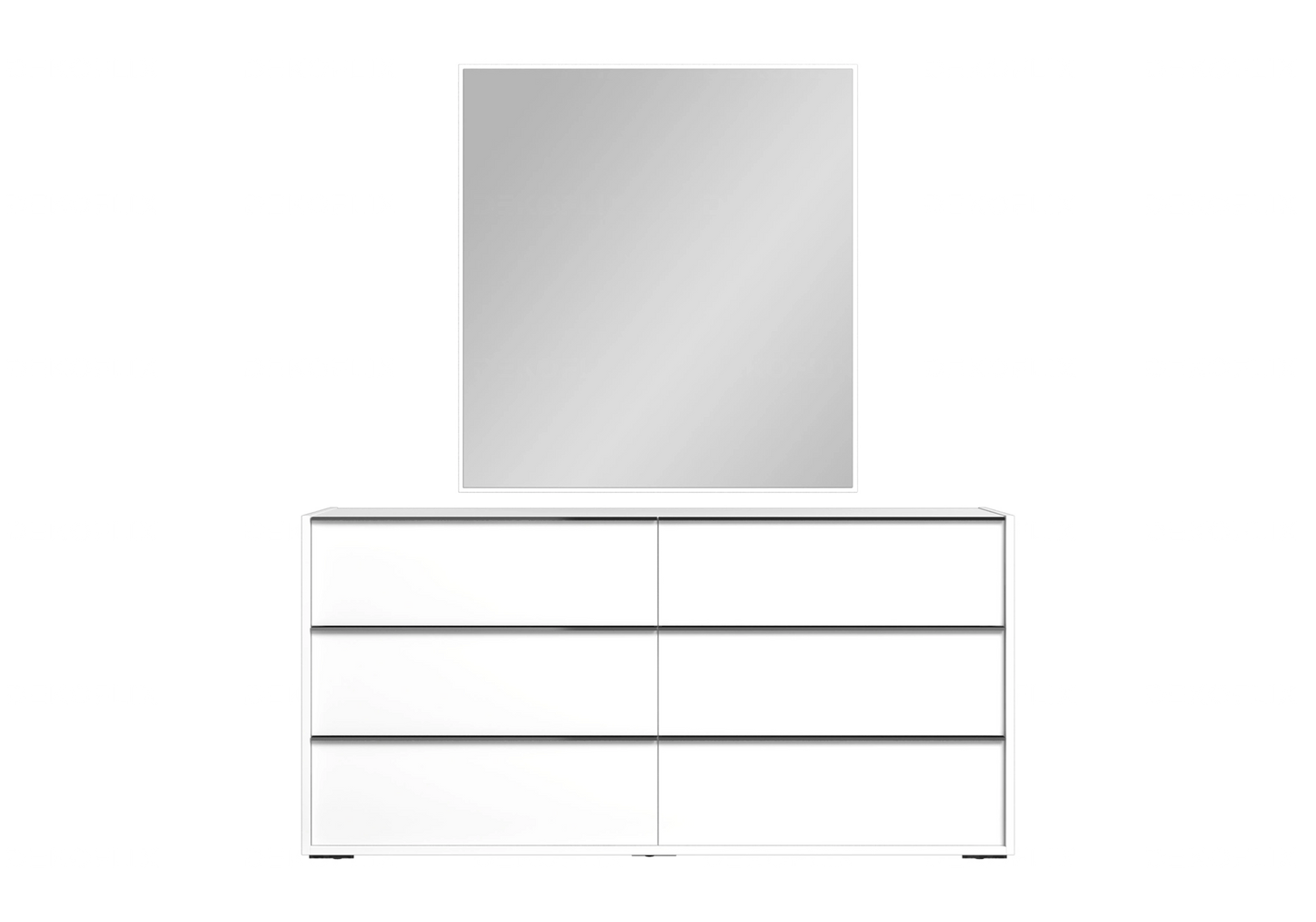 Miroir Blanc Laqué Rectangulaire – Modèle Luna