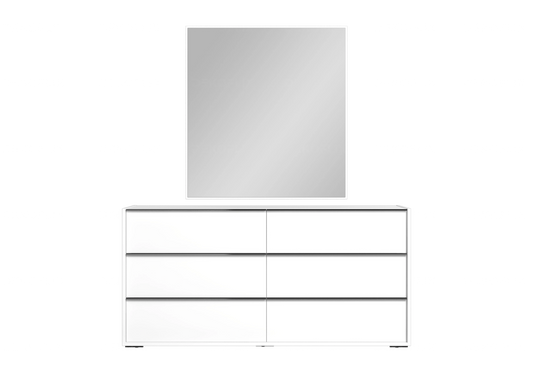 Miroir Blanc Laqué Rectangulaire – Modèle Luna - DEKOFLIX