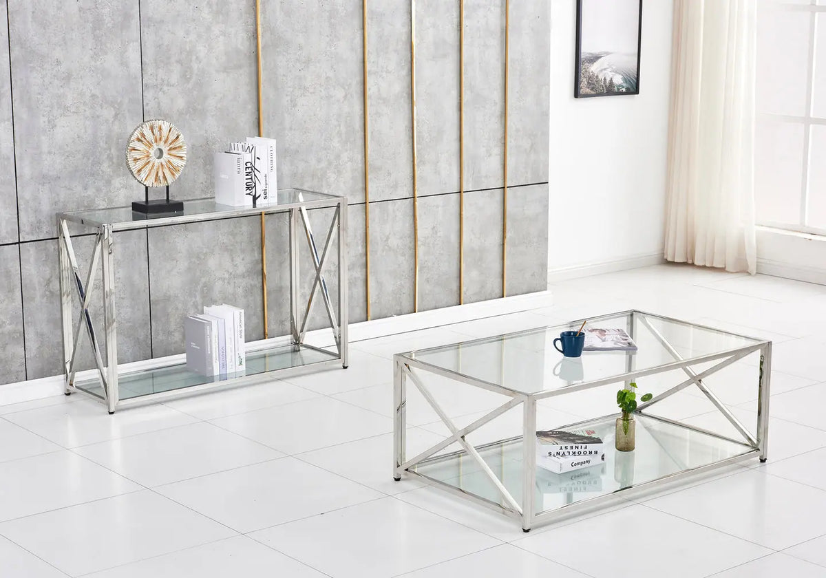 Console argentée verre ZEPHYR New Design