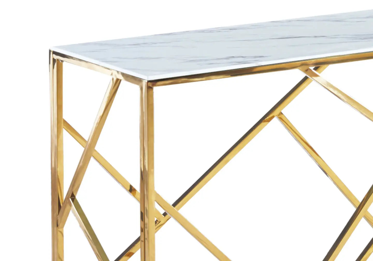 Console design doré marbre blanc ILÉA New Design