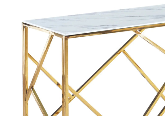 Console design doré marbre blanc ILÉA New Design