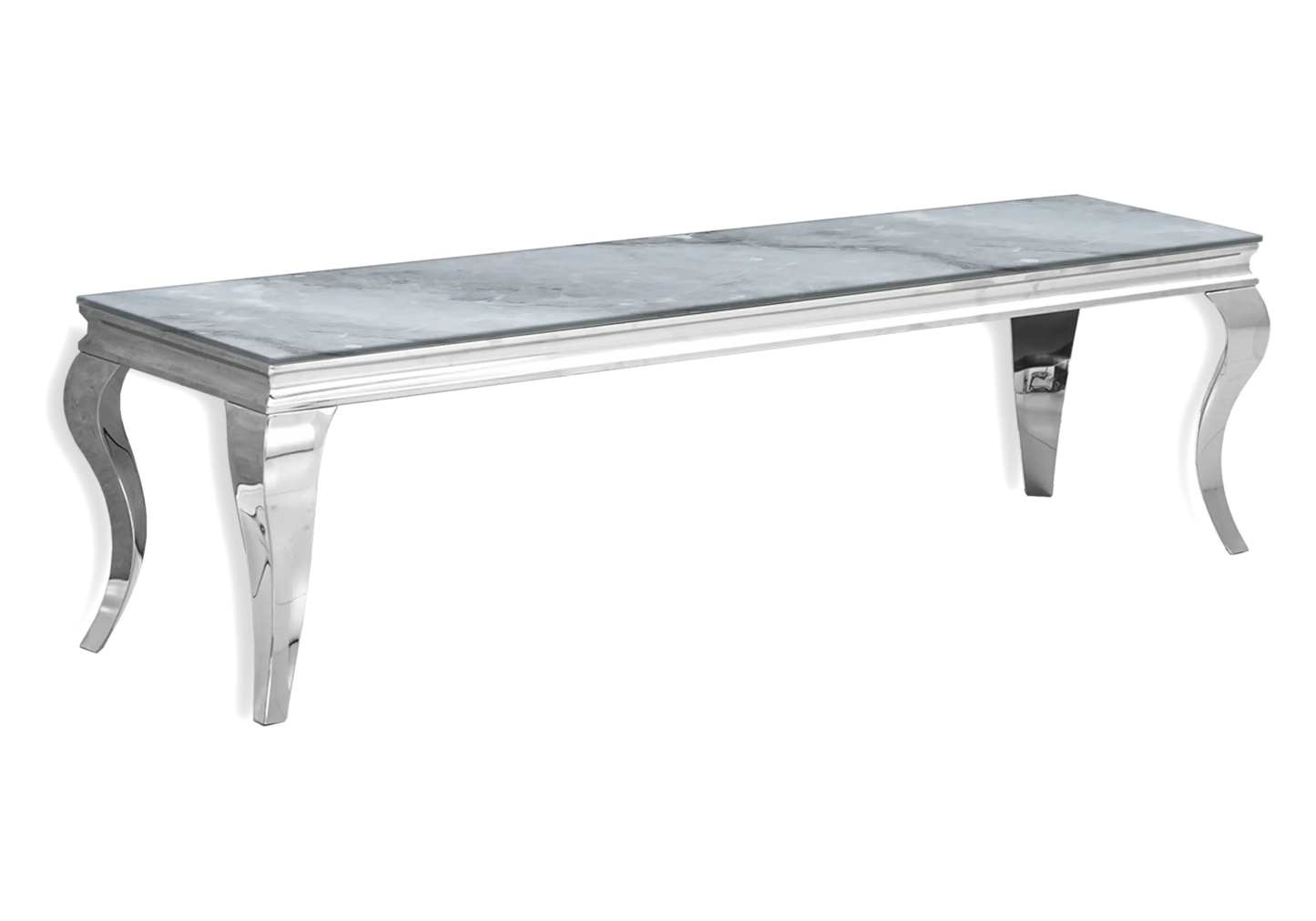 Console design marbre gris pied argent – NEO New Design