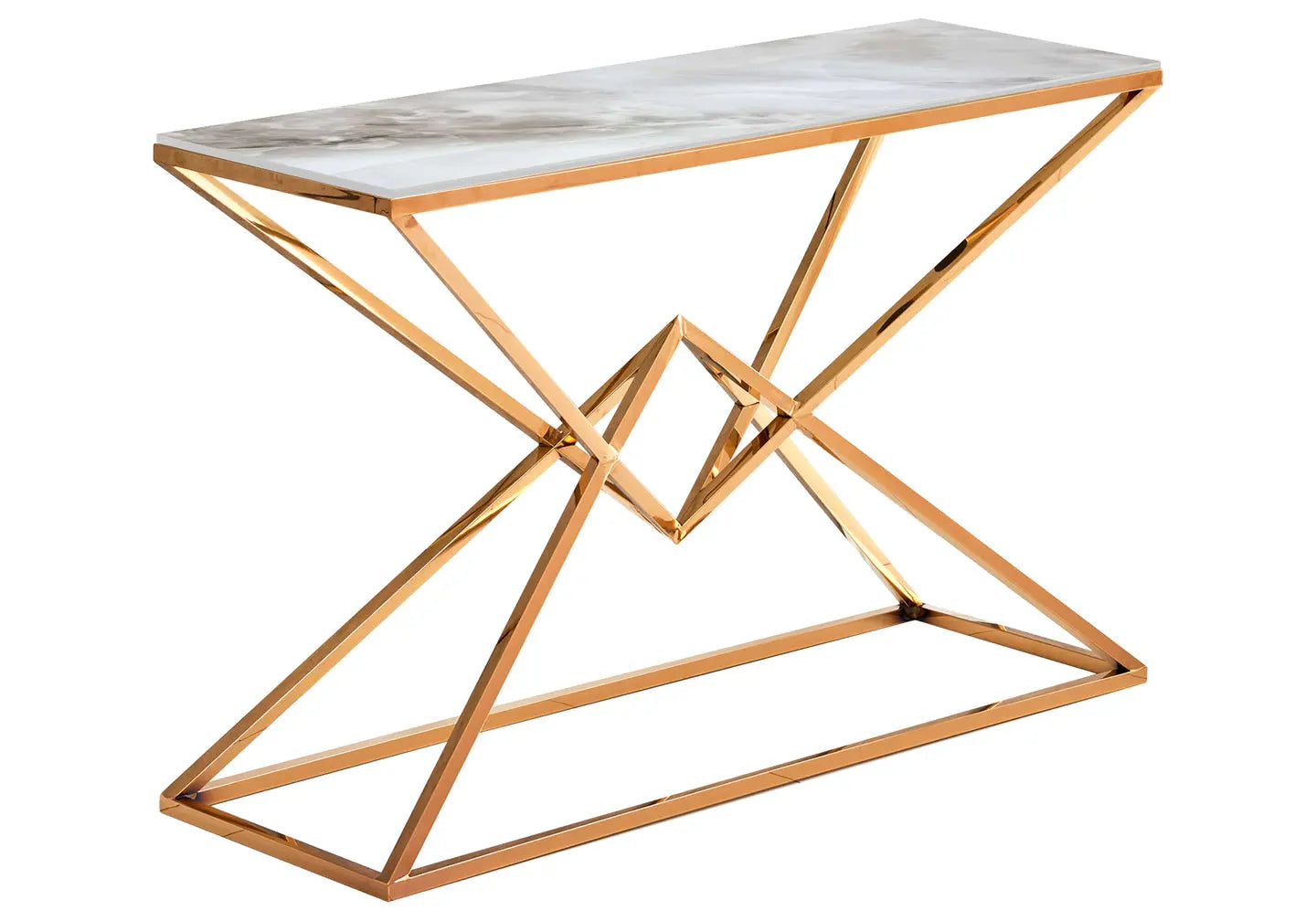 Console dorée marbre beige LUXOR New Design