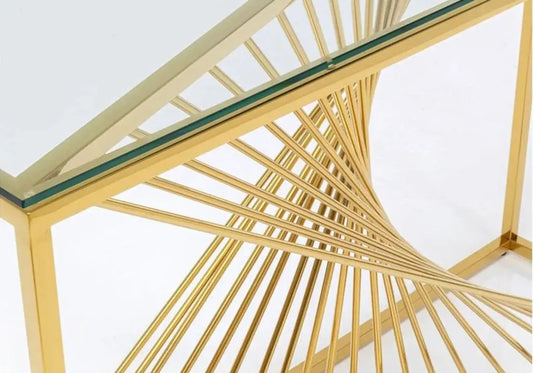 Console dorée verre trempé LUC New Design