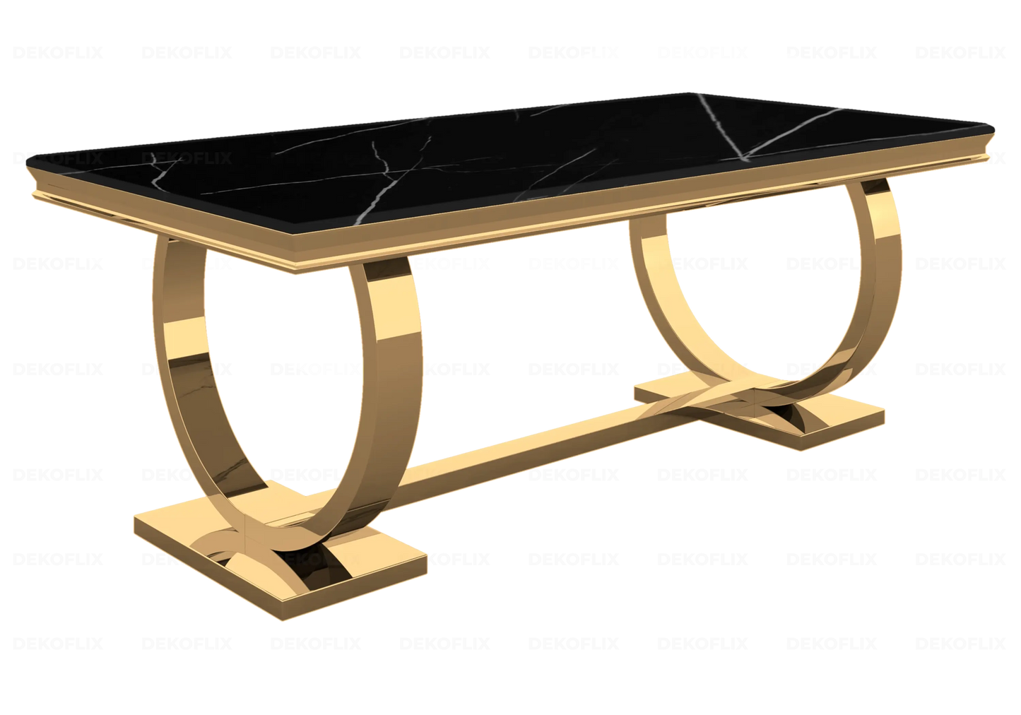 Console métal doré marbre noir design BOBO New Design