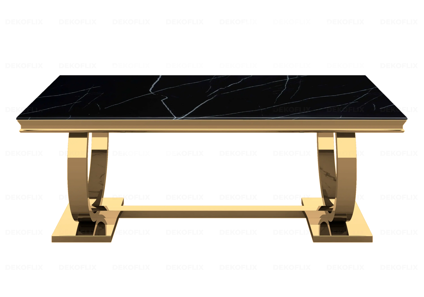 Console métal doré marbre noir design BOBO New Design