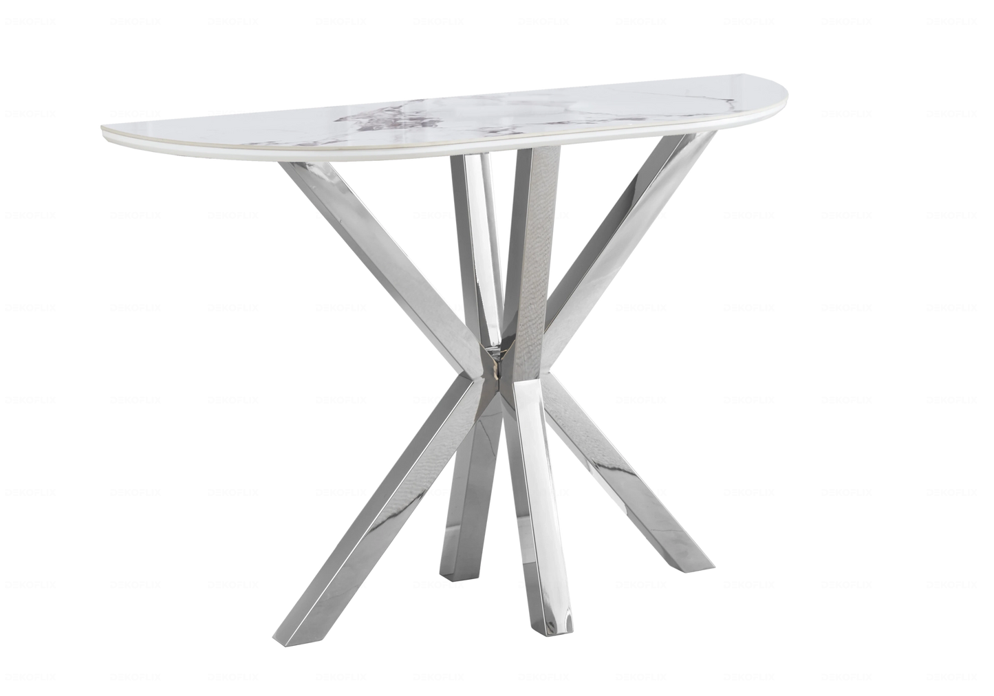 Console argentée céramique marbre blanc OTHO