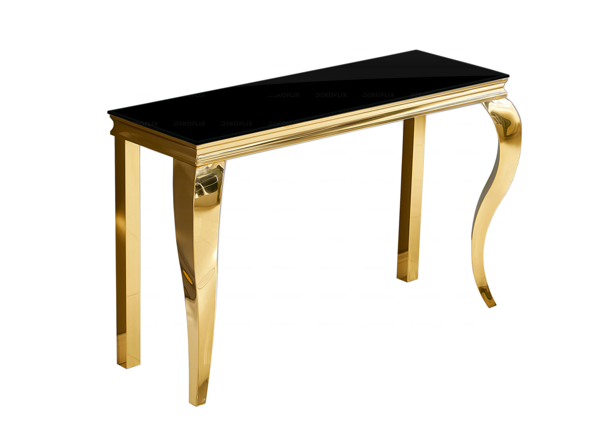 Console d'entrée design verre noir or - Neo