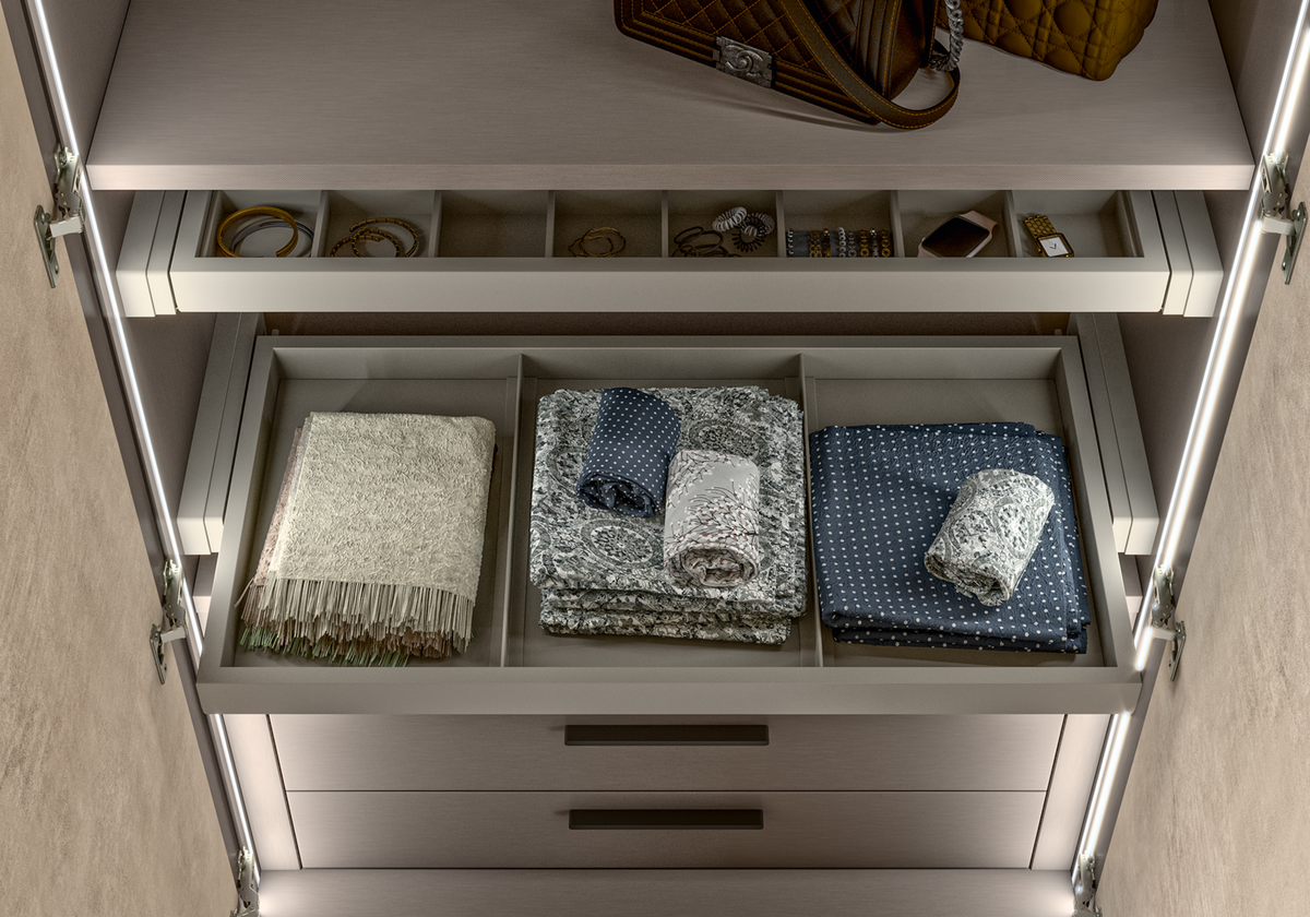 Armoire 4 portes design italien effet pierre - Dune