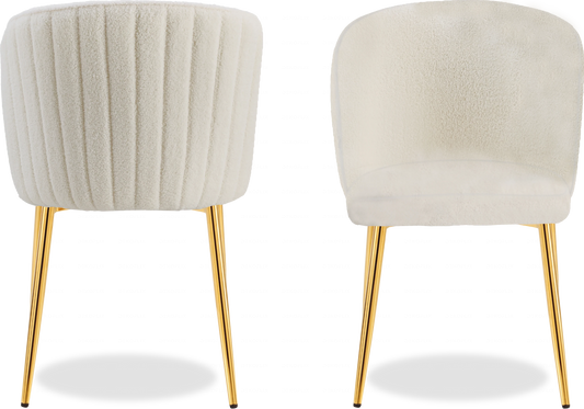 Chaise dorée tissu boucle DIVA - Lot de 4 - DEKOFLIX