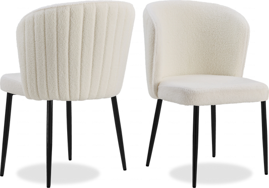 Chaise noire tissu boucle DIVA - Lot de 4 - DEKOFLIX
