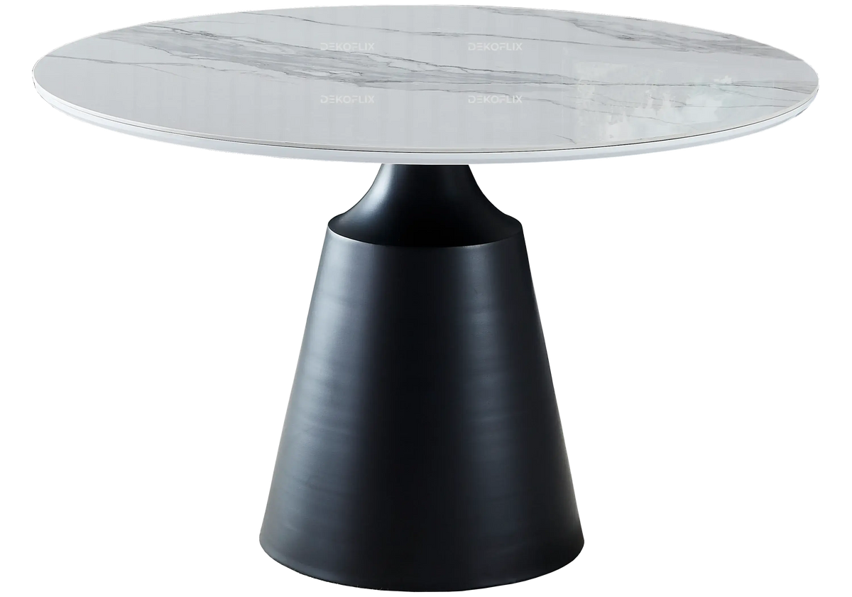 Ensemble Table Noire Marbre et Chaises Moka OLIVE - DEKOFLIX
