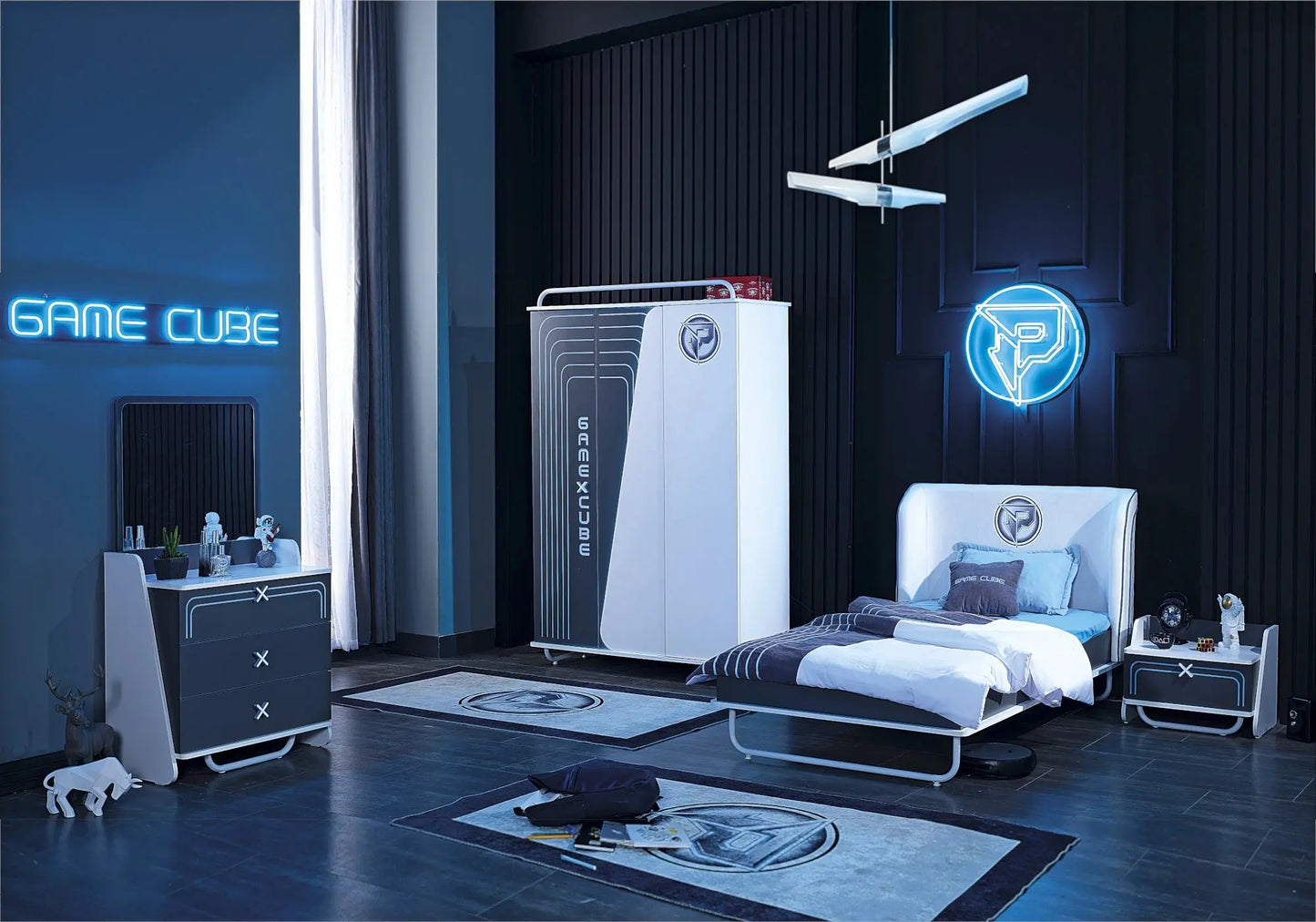 Ensemble de chambre jeune moderne anthracite GAME CUBE kelekci.com