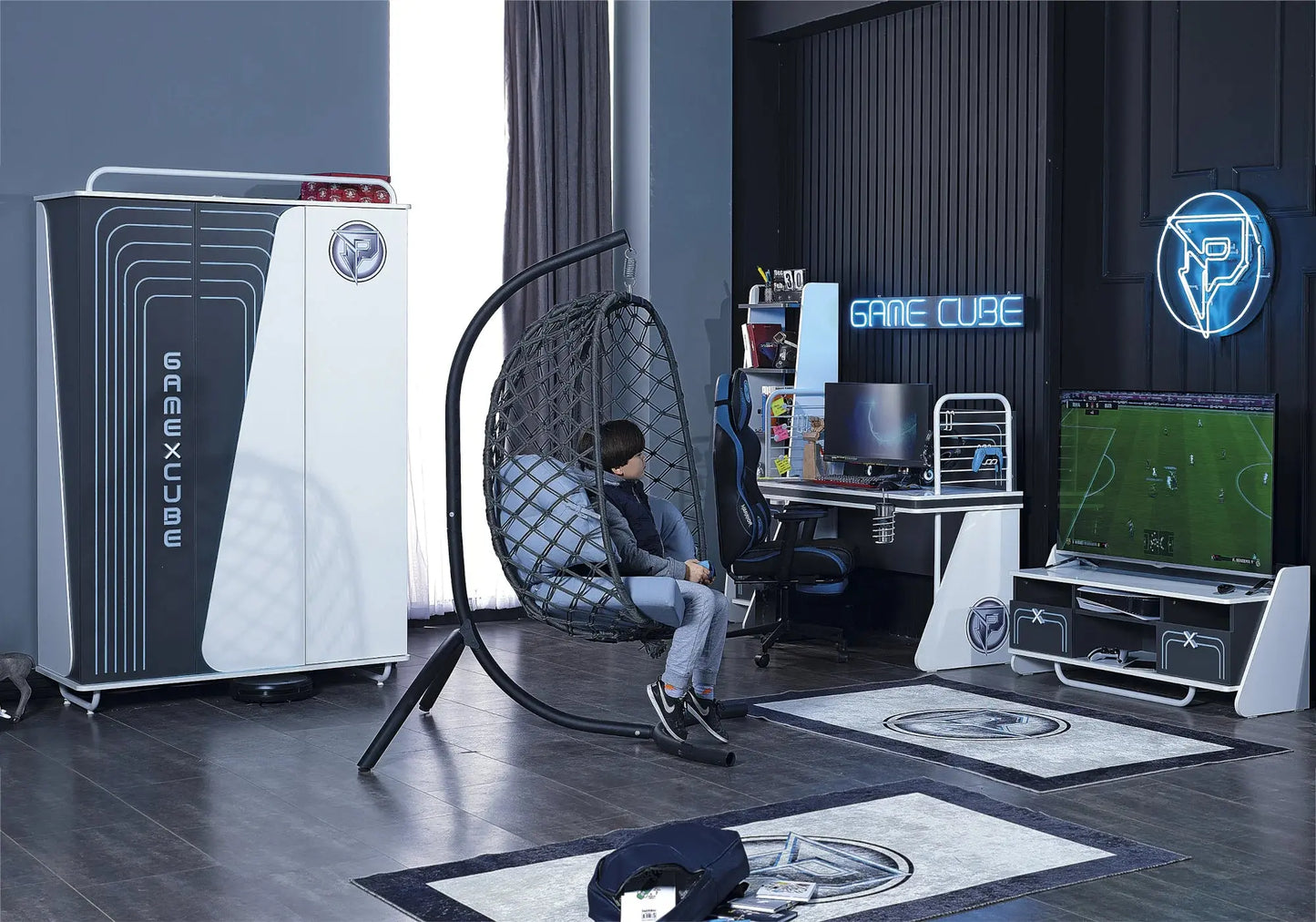 Ensemble de chambre jeune moderne anthracite GAME CUBE kelekci.com