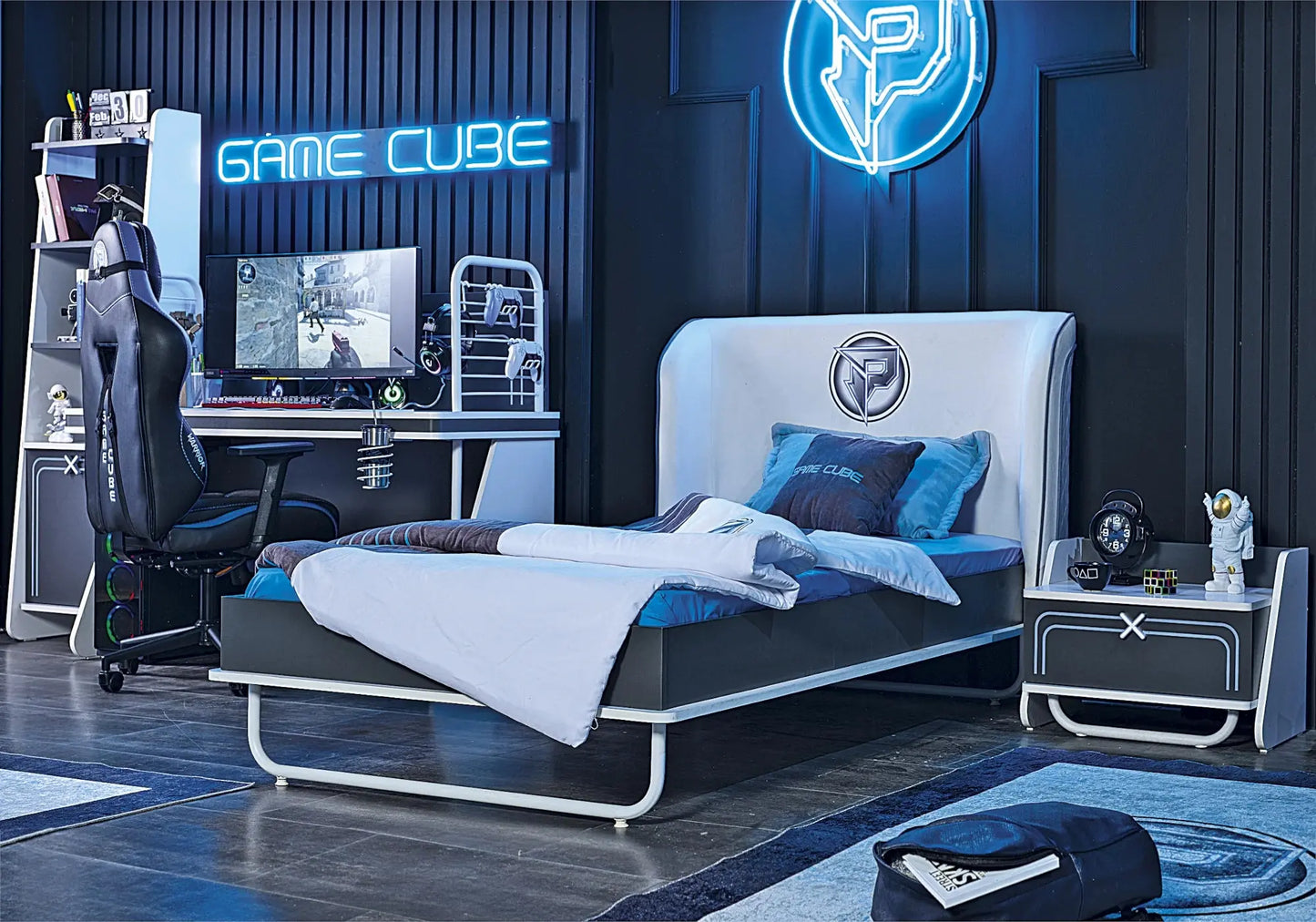 Ensemble de chambre jeune moderne anthracite GAME CUBE kelekci.com