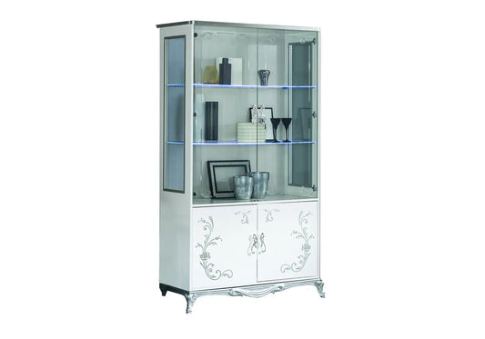 Ensemble meuble tv laquée argent blanc LENA Made in Italy