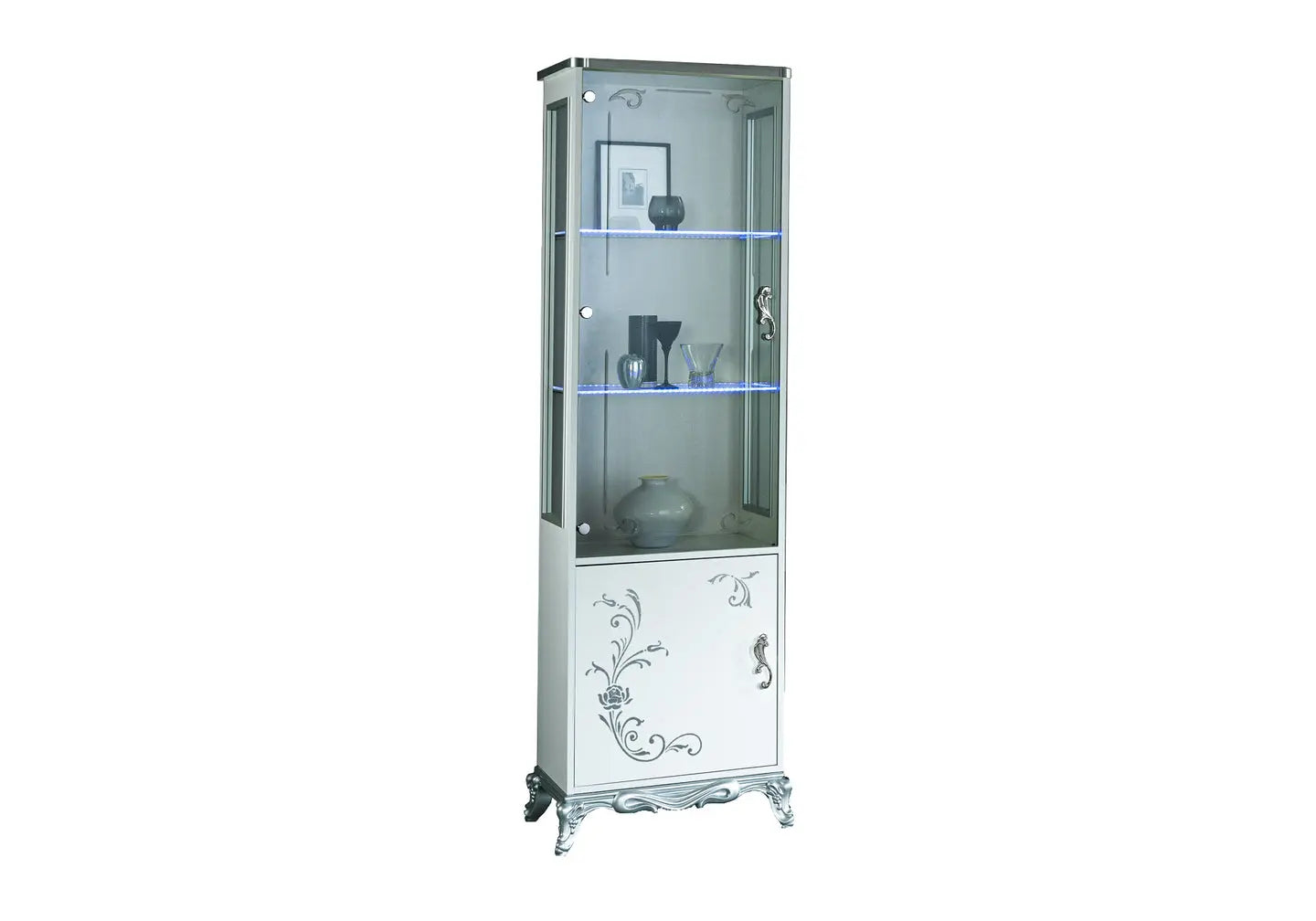 Ensemble meuble tv laquée argent blanc LENA Made in Italy