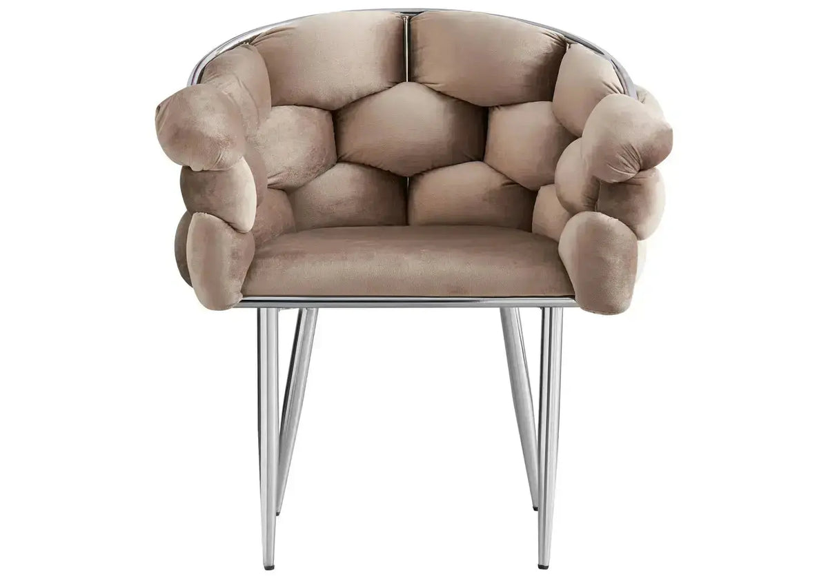Ensemble table chaise argenté marbre blanc JOY - DEKOFLIX