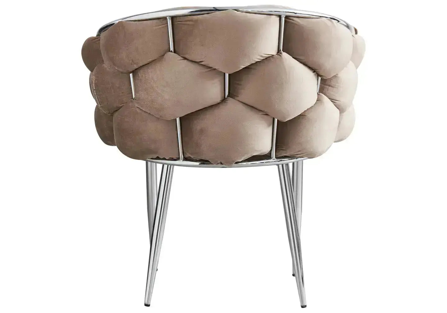 Ensemble table chaise argenté marbre blanc JOY - DEKOFLIX