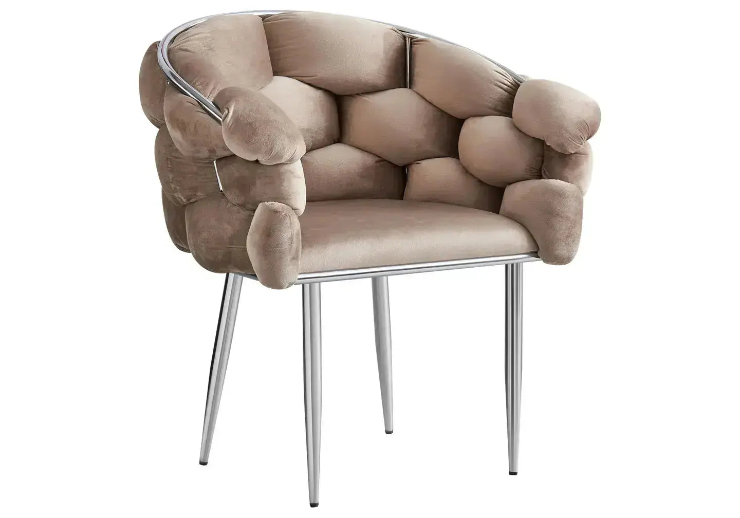 Ensemble table chaise argenté marbre blanc JOY - DEKOFLIX