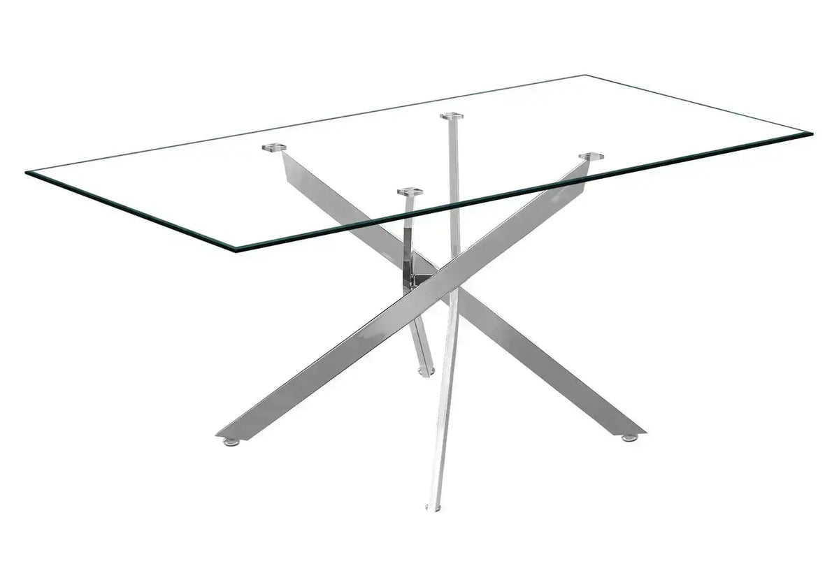 Ensemble table chaise argenté verre JOY - DEKOFLIX