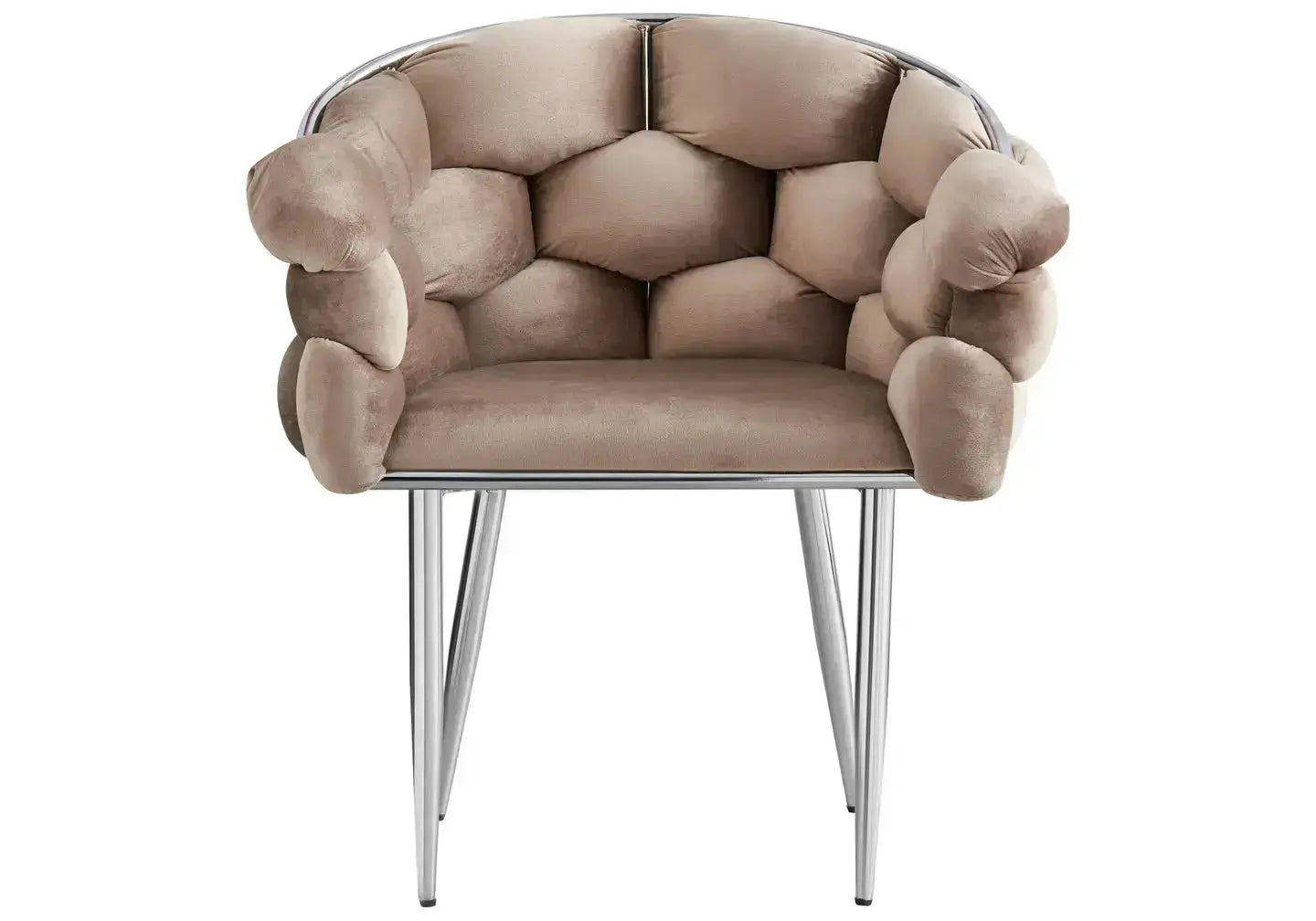 Ensemble table chaise argenté verre JOY - DEKOFLIX