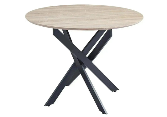 Ensemble table chaise ronde noir chêne JOY - DEKOFLIX