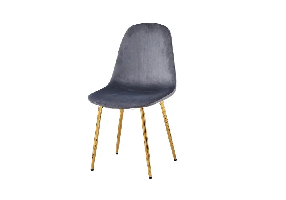 Ensemble table et chaises dorées velours anthracite GINA New Design