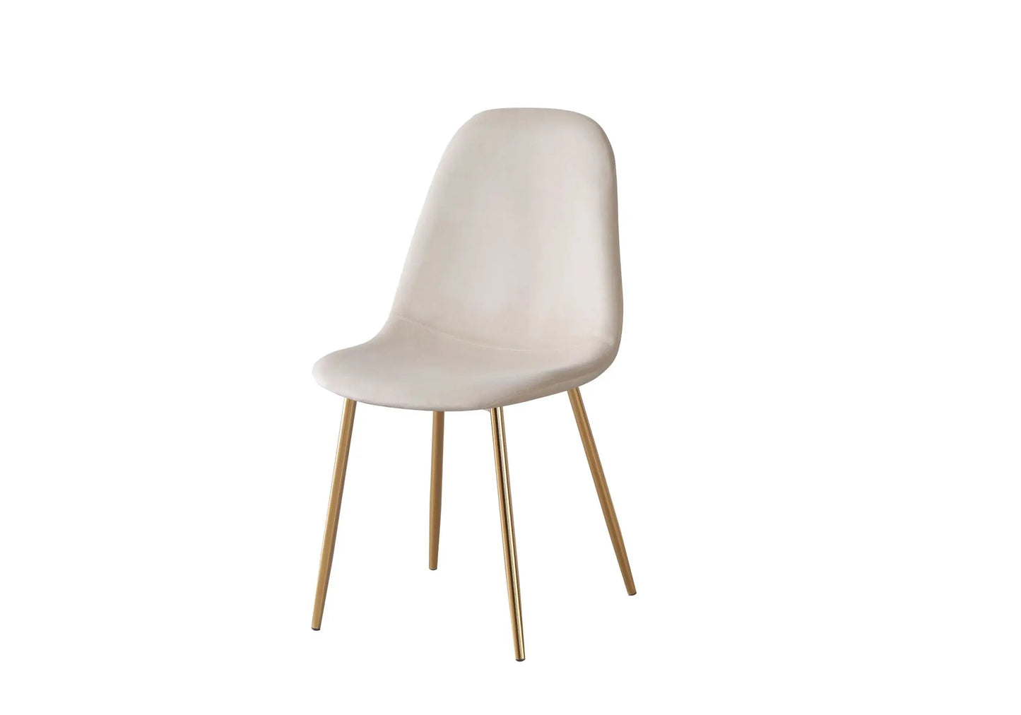 Ensemble table et chaises dorées velours beige GINA New Design