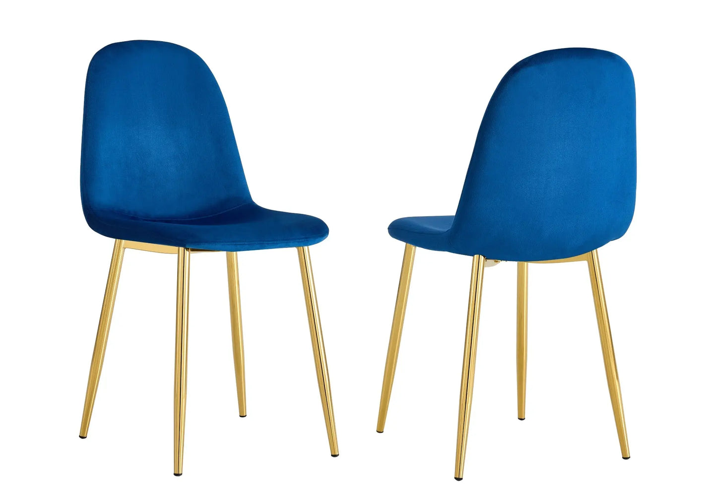 Ensemble table et chaises dorées velours bleu GINA New Design
