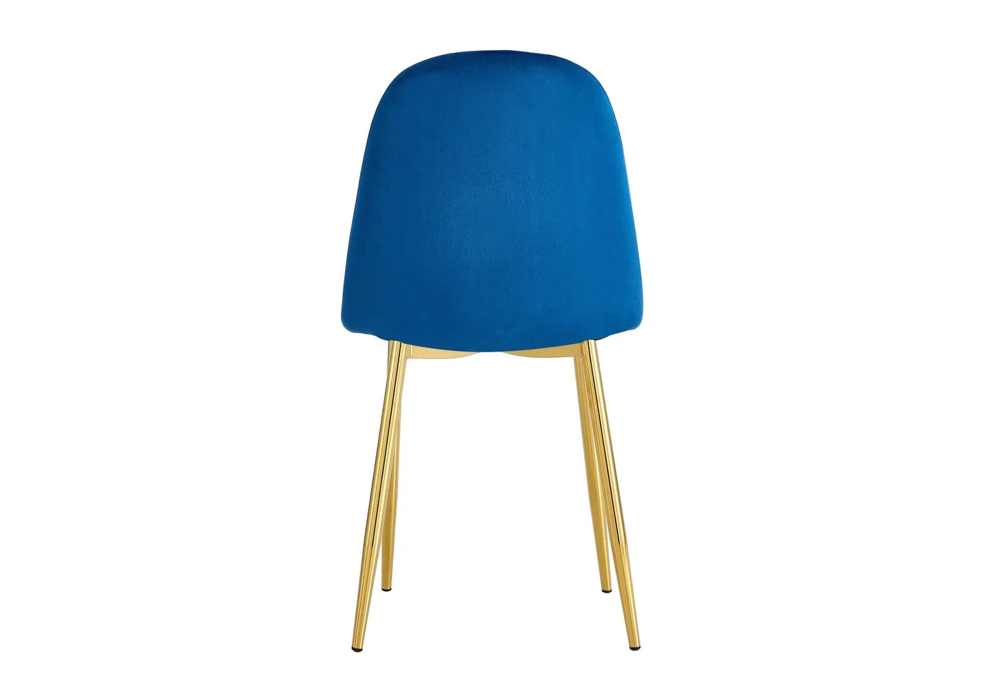 Ensemble table et chaises dorées velours bleu GINA New Design