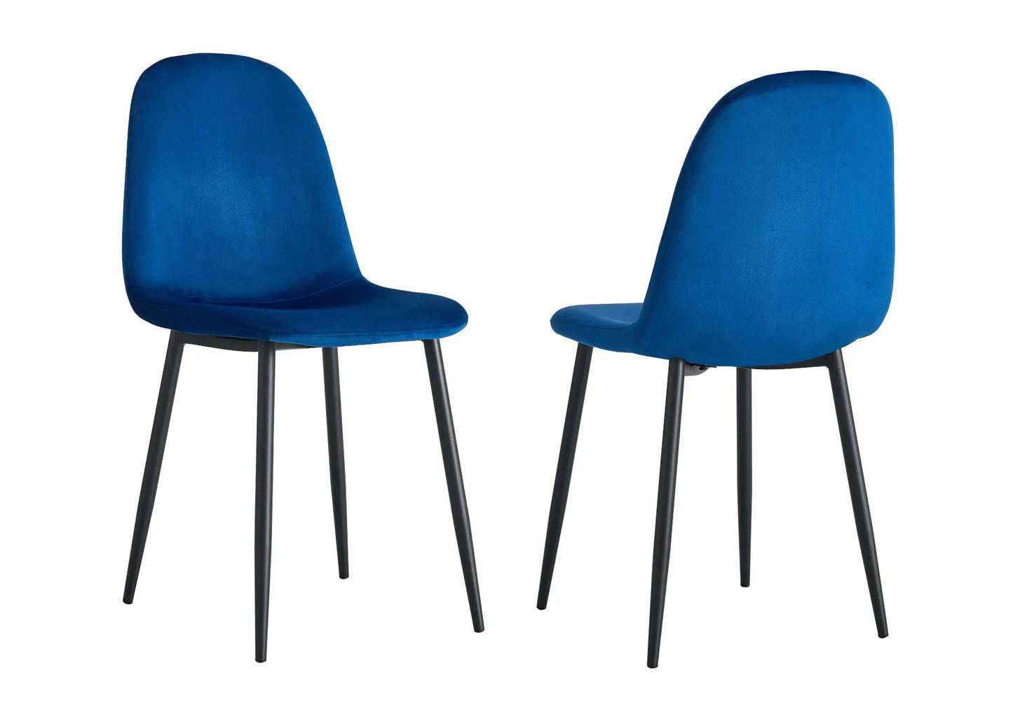 Ensemble table et chaises noires velours bleu GINA New Design