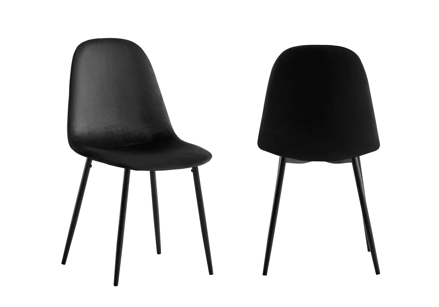 Ensemble table et chaises noires velours noires GINA New Design