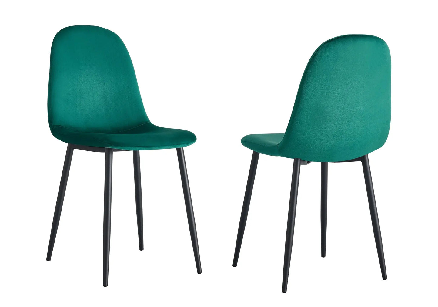 Ensemble table et chaises noires velours vert GINA New Design