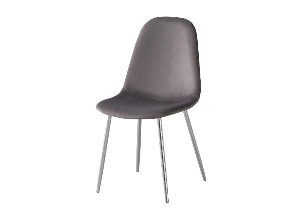 Ensemble table et chaises velours gris GINA New Design