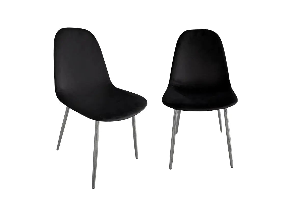 Ensemble table et chaises velours noir GINA New Design