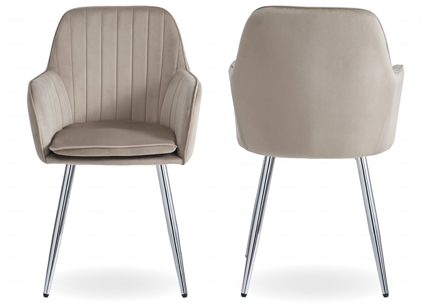 Ensemble table marbre blanc et chaises taupe NEA New Design