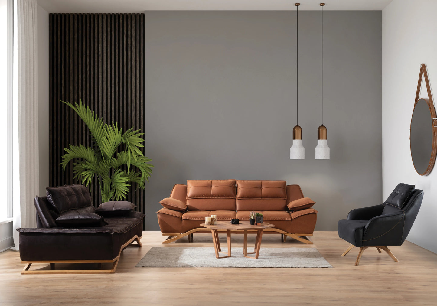 Ensemble Canapé Turc 3+2+1 Relax Scandinave – LEON - DEKOFLIX