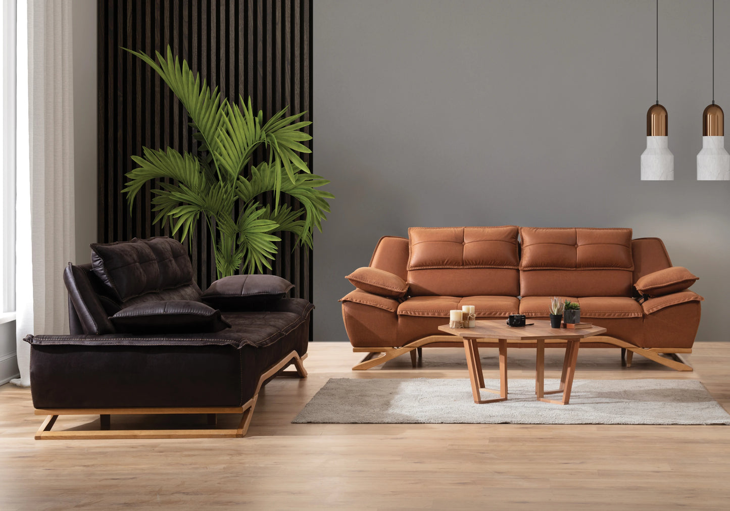 Ensemble Canapé Turc 3+2+1 Relax Scandinave – LEON - DEKOFLIX
