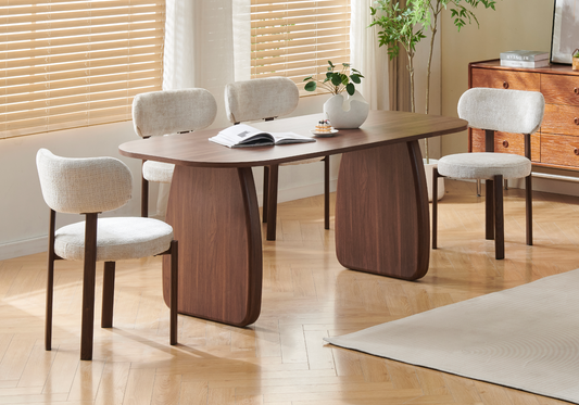 Salle à manger complète bois noyer Japandi – Kuro