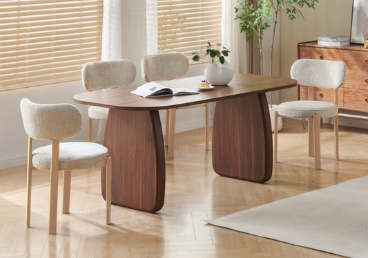 Chaise de table beige bois clair Japandi – Kuro