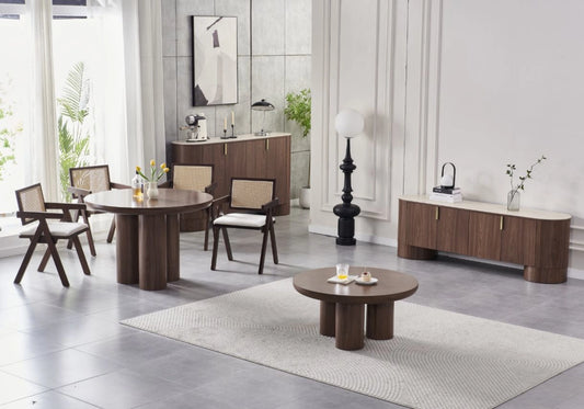 Table basse ronde noyer - LUMIA