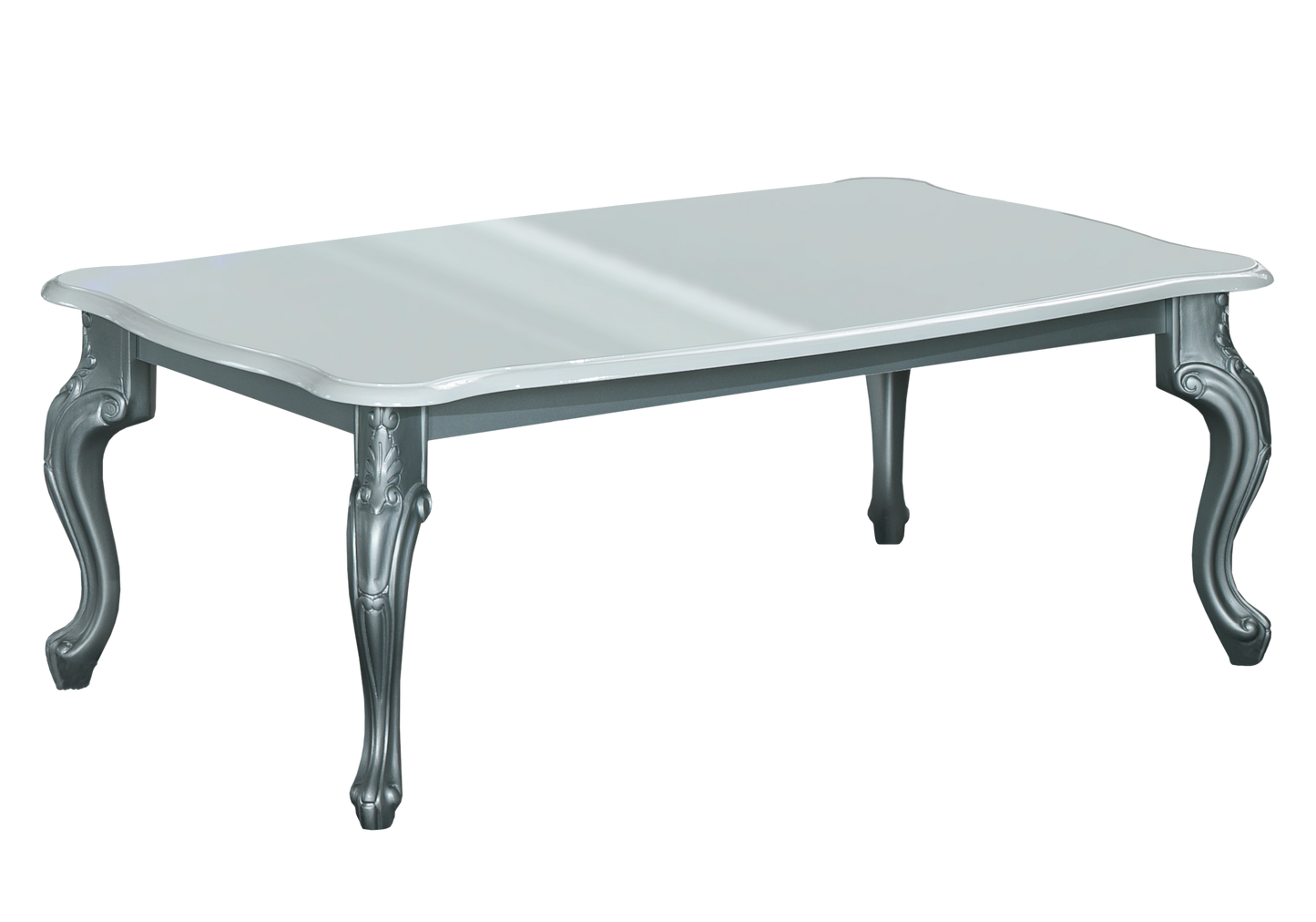 Ensemble meuble TV baroque blanc argent - LENA